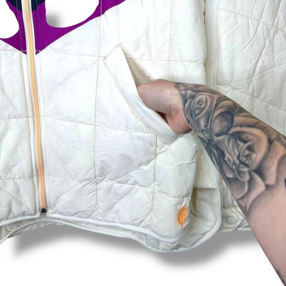 FP Movement x Hatch NWT Ivory Chevron Combo Printed Maternity Puffer Jacket - Picture 5 of 10